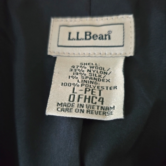 S O L D  LL Bean Dark Gray Tweed Wool Blend Tailored Blazer size L/P - Picture 7 of 15